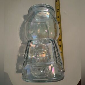 Iridescent Clear Glass Decorative Vase - White/Cream Hue